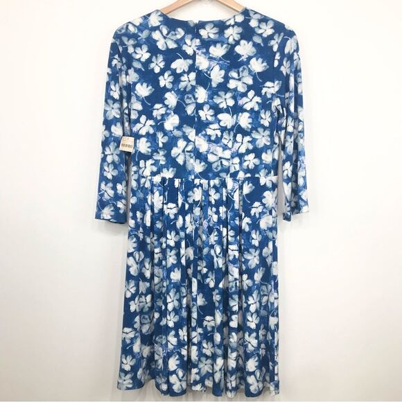 Coldwater Creek Summer Skies Floral Blue and White A Line Dress - Picture 6 of 15